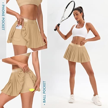 Stylish UrKeuf Women's Pleated Tennis Skirts with Pockets