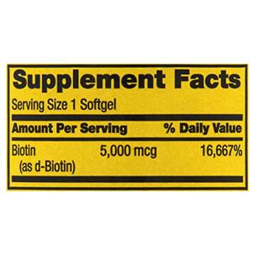 Biotin 5000 mcg Super Potency Softgels for Skin and Hair