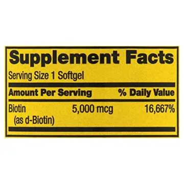 Biotin 5000 mcg Super Potency Softgels for Skin and Hair