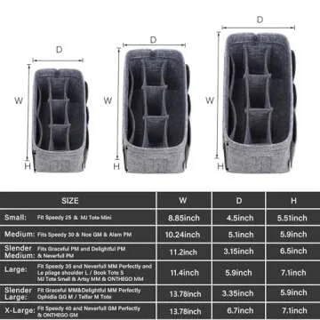 ZTUJO Purse Organizer Insert, Felt Bag Organizer For Handbag Purse Organizer,13 Colors, 6 Size (Slen...