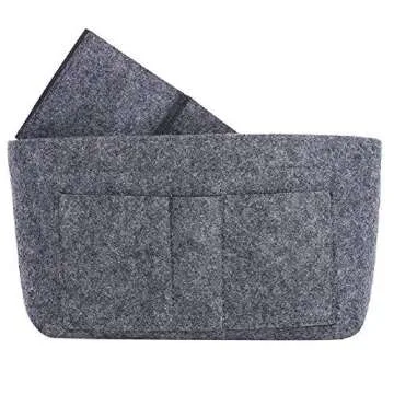 ZTUJO Purse Organizer Insert, Felt Bag Organizer For Handbag Purse Organizer,13 Colors, 6 Size (Slender Medium, Grey)