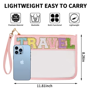 Iqimott Monogram Letter Clear Bag - Travel & Makeup Essential