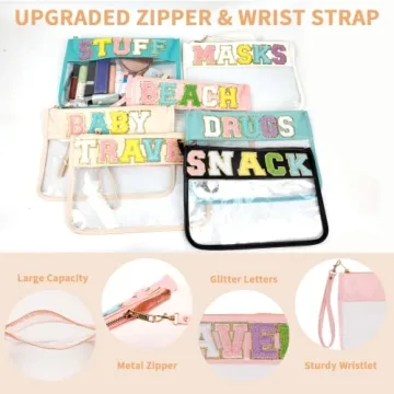 Iqimott Monogram Letter Clear Bag - Travel & Makeup Essential