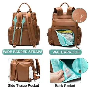 MOMINSIDE Diaper Bag Backpack: Stylish & Functional 14 Pockets