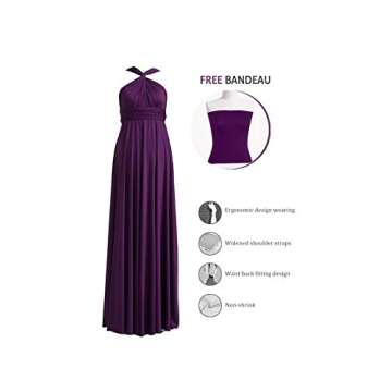 Women's Convertible Dress Junior's Maxi Vintage Bridesmaid Wedding Formal Evening Party Prom Evening...