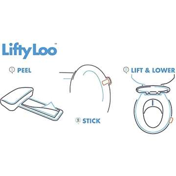 Lifty Loo Toilet Seat Handle & Lid Lifter - 2 Pack. Lift More. Less Mess. (BLUE TILE)
