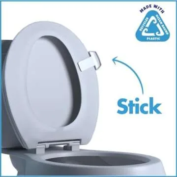 Lifty Loo Toilet Seat Handle & Lid Lifter - 2 Pack. Lift More. Less Mess. (BLUE TILE)
