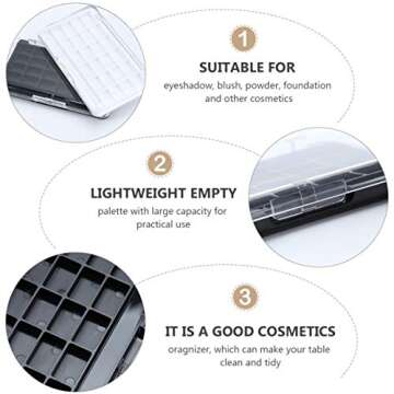 Lurrose Jewelry Box Organizer 2pcs Empty Eyeshadow, 24 Grids Diy Lipstick Powder Blush Eye Shadow Co...