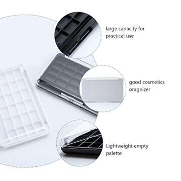 Lurrose Jewelry Box Organizer 2pcs Empty Eyeshadow, 24 Grids Diy Lipstick Powder Blush Eye Shadow Container Case for Makeup Travel Containers