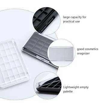 Lurrose Jewelry Box Organizer 2pcs Empty Eyeshadow, 24 Grids Diy Lipstick Powder Blush Eye Shadow Container Case for Makeup Travel Containers