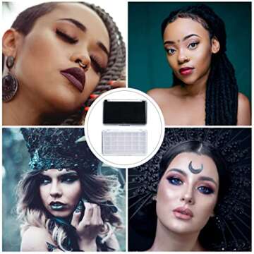 Lurrose Jewelry Box Organizer 2pcs Empty Eyeshadow, 24 Grids Diy Lipstick Powder Blush Eye Shadow Container Case for Makeup Travel Containers