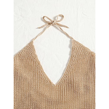 MakeMeChic Women's Stylish Sleeveless Swim Cover Up