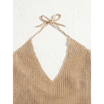 MakeMeChic Women's Stylish Sleeveless Swim Cover Up