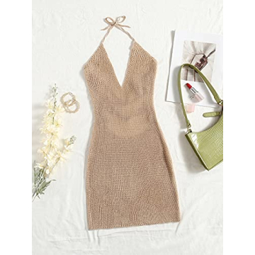 MakeMeChic Women's Stylish Sleeveless Swim Cover Up