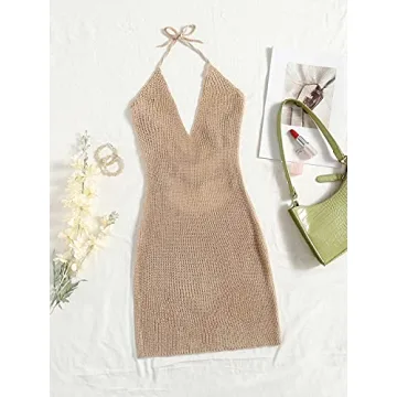 MakeMeChic Women's Stylish Sleeveless Swim Cover Up