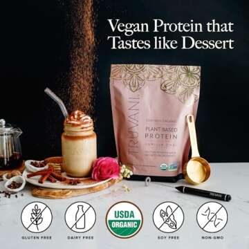 Truvani Vegan Pea Protein Powder | Vanilla Chai | 20g Organic Plant Based Protein | 20 Servings | Keto | Gluten & Dairy Free | Low Carb | No Added Sugar