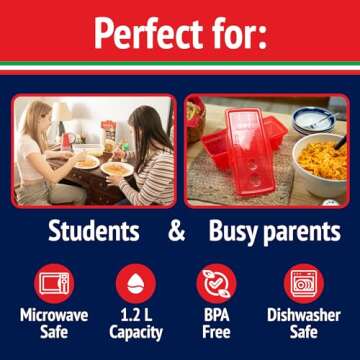 Microwave Pasta Cooker, Uncoated- The Original Fasta Pasta (Red)- Quickly Cooks up to 4 Servings- No Mess, Sticking or Waiting For Boil- Perfect Al Dente Pasta Every Time- For Dorms, Small Kitchens, or Offices