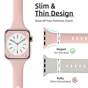 Lerobo Thin Slim Bands Compatible with Apple Watch 40mm 38mm 44mm 45mm 46mm 42mm 41mm 49mm SE iWatch...