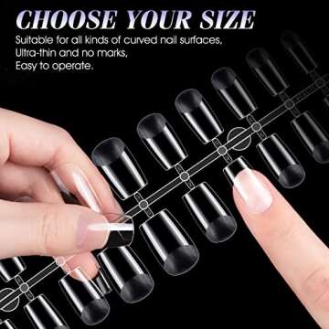Gelike EC Short Square Nail Tips: Soft Gel X False Nail Tips Full Cover for Nail Extensions - Acrylic Nails Professional Clear Gelly Tips False Press on Preshaped PMMA,12 Sizes, SHORT SQUARE 240PCS