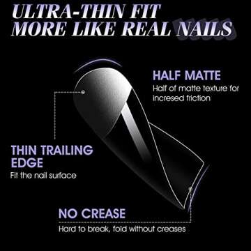 Gelike EC Short Square Nail Tips: Soft Gel X False Nail Tips Full Cover for Nail Extensions - Acrylic Nails Professional Clear Gelly Tips False Press on Preshaped PMMA,12 Sizes, SHORT SQUARE 240PCS