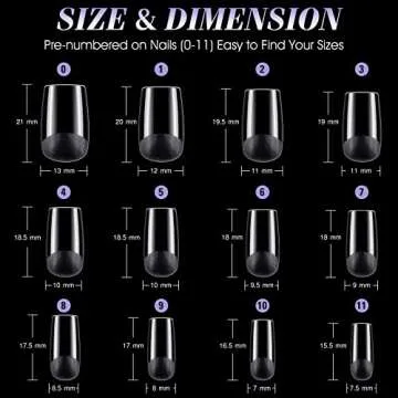 Gelike EC Short Square Nail Tips: Soft Gel X False Nail Tips Full Cover for Nail Extensions - Acrylic Nails Professional Clear Gelly Tips False Press on Preshaped PMMA,12 Sizes, SHORT SQUARE 240PCS