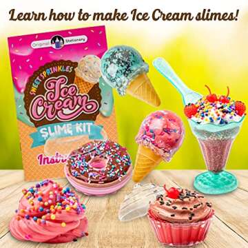Original Stationery Sweet Sprinkles Ice Cream Slime Kit for Girls, Create Sundaes, Donuts and Cupcak...