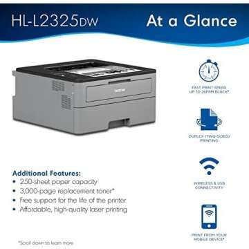 Brother HL-L2325DW Laser Printer with Duplex Printing