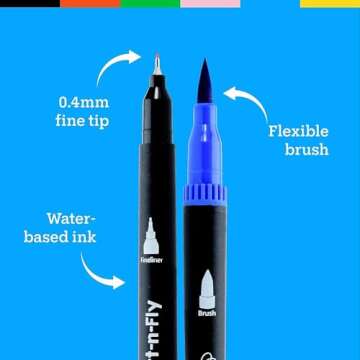 Art-n-Fly Dual Tip Brush Pens Set for Creative Expression
