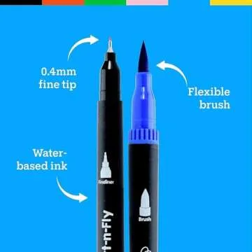 Art-n-Fly Dual Tip Brush Pens Set for Creative Expression