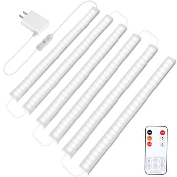 Maylit Under Cabinet Lights Plug in, 6 Pcs 12 Inch Ultra Thin Under Cabinet Lighting, Super Bright D...