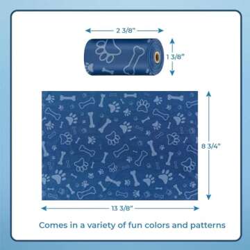 Best Pet Supplies Dog Poop Bags for Waste (150 Bags) Refuse Cleanup, Doggy Roll Replacements for Outdoor Puppy Walking and Travel, Leak Proof and Tear Resistant, Thick Plastic - Assorted Colors