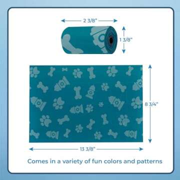 Best Pet Supplies Dog Poop Bags for Waste (150 Bags) Refuse Cleanup, Doggy Roll Replacements for Outdoor Puppy Walking and Travel, Leak Proof and Tear Resistant, Thick Plastic - Assorted Colors