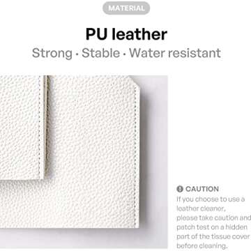 Carrotez Tissue Box Cover, [Refined] Modern PU Leather Rectangular Tissue Box Holder - Decorative Ho...