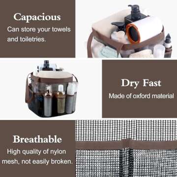 Attmu Mesh Shower Caddy Portable, Quick Dry Hanging Shower Tote Bag for College Dorm Room Essentials...