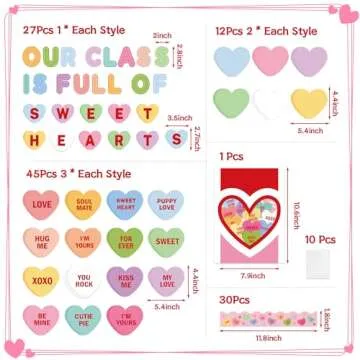 CPicdn 125Pcs Valentine’s Day Heart Bulletin Board Decorations