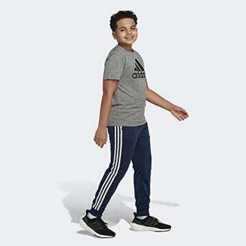 adidas Boys' Big Iconic Tricot Jogger Pants, Collegiate Navy, Medium (10/12 Plus)