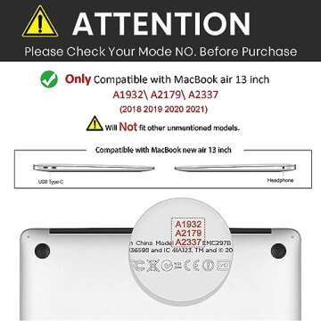 Gahwa Compatible with MacBook Air 13 inch Case 2020 2019 2018 Release (Model: A1932/A2179/A2337), Protective Plastic Hard Shell Case Cover - Matte Purple