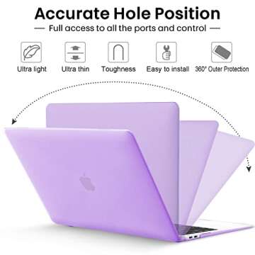 Gahwa Compatible with MacBook Air 13 inch Case 2020 2019 2018 Release (Model: A1932/A2179/A2337), Protective Plastic Hard Shell Case Cover - Matte Purple