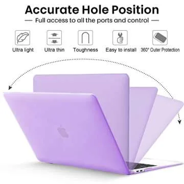 Gahwa Compatible with MacBook Air 13 inch Case 2020 2019 2018 Release (Model: A1932/A2179/A2337), Protective Plastic Hard Shell Case Cover - Matte Purple