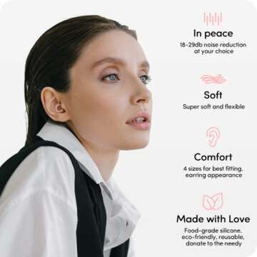 Audree Soft Ear Plugs - Reusable Noise Cancelling in Pink