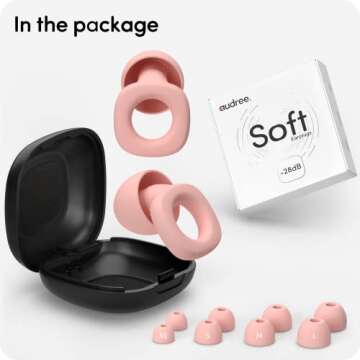 Audree Soft Ear Plugs - Reusable Noise Cancelling in Pink