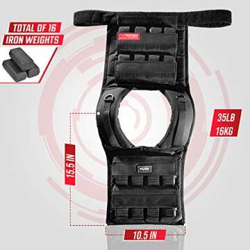 MVRK Adjustable Weighted Vest Men 35lbs - Weighted Workout Vest With Iron Weights, Heavy Duty Weighted Exercise Vest For Functional Training, Slim Design Weighted Running Vest, Weight Vest for Men and