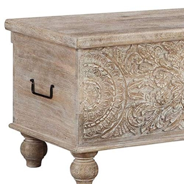 Ashley Fossile Ridge Carved Storage Bench - Elegant Solution