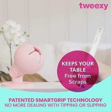 tweexy Hinge Untippable Vinyl Weeding Scrap Collector | IntelliStick Anti-Spill Airlock Suction Weeding Vinyl | HTV Crafting Adhesive Paper Sheet Holder | Weeding Tools for Vinyl (Large, Pink Cloud)
