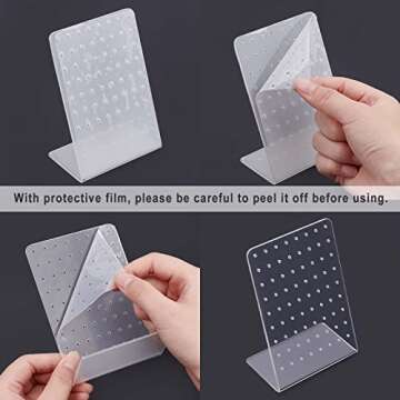 PH PandaHall 4 Pack 72 Holes Acrylic Earring Holder Organizer Ear Studs Jewelry Storage Display Rack...