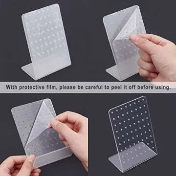 PH PandaHall 4 Pack 72 Holes Acrylic Earring Holder Organizer Ear Studs Jewelry Storage Display Rack...