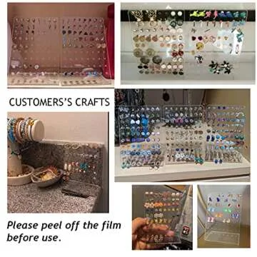 PH PandaHall 4 Pack 72 Holes Acrylic Earring Holder Organizer Ear Studs Jewelry Storage Display Rack Showcase Earrings Display Stand Earring Storage for Selling Retail Marketing Personal 3x2x4.5inch