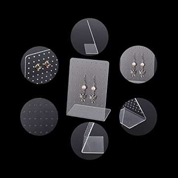 PH PandaHall 4 Pack 72 Holes Acrylic Earring Holder Organizer Ear Studs Jewelry Storage Display Rack Showcase Earrings Display Stand Earring Storage for Selling Retail Marketing Personal 3x2x4.5inch