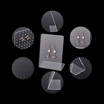 PH PandaHall 4 Pack 72 Holes Acrylic Earring Holder Organizer Ear Studs Jewelry Storage Display Rack Showcase Earrings Display Stand Earring Storage for Selling Retail Marketing Personal 3x2x4.5inch