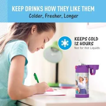 Durable Kids Vacuum Insulated Water Bottle with Straw